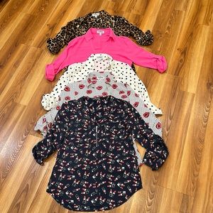 Lot of 5 Express Original Fit Portofino Shirt Blouse Sz XS Extra Small Shirts